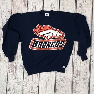 Denver Broncos 1990s Vintage NFL Football Crewneck Pullover Sweatshirt